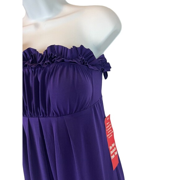 EnFocus Studio Purple One Shoulder Empire Waist Dress  Size 6  NWT  Formal - Picture 4 of 7